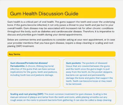 Gum health discussion guide